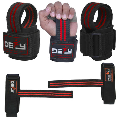 DEFY SPORTS™ Weight Lifting Gym Power Straps Grip Gloves Training Wrist Support